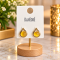 ⭐⭐⭐ Boucles d’oreilles dorées en forme de goutte jaune ambré