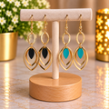 ⭐⭐⭐Lot de 2 paires de boucles d’oreilles pendantes dorées noires et turquoise