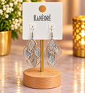 ⭐⭐⭐ Boucles d’oreilles pendantes argentées à motifs feuilles scintillantes
