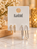 ✨⭐✨ Boucles d’oreilles dorées et argentées à strass