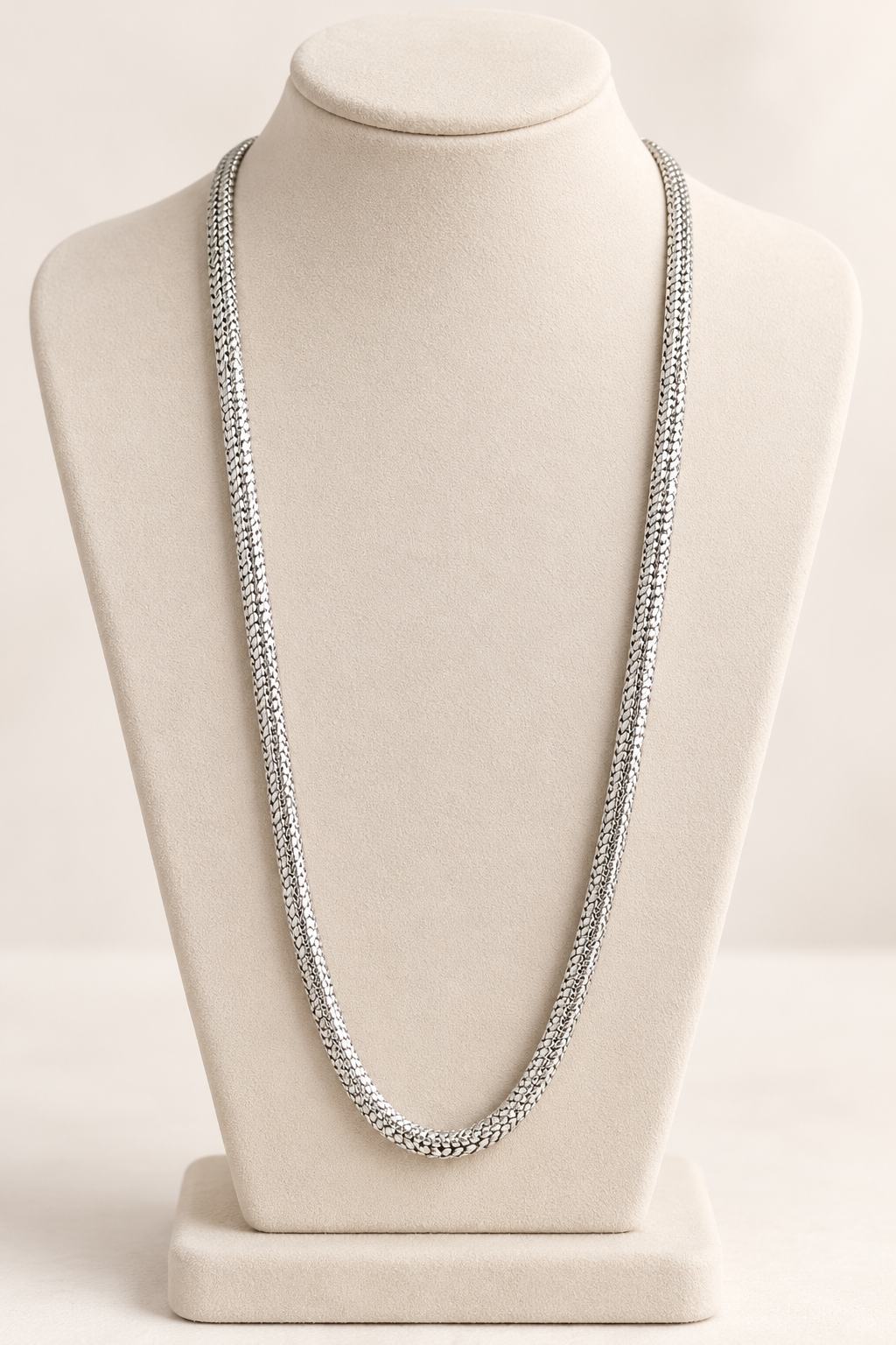 Collier maille argentée élégant – Kanèoré