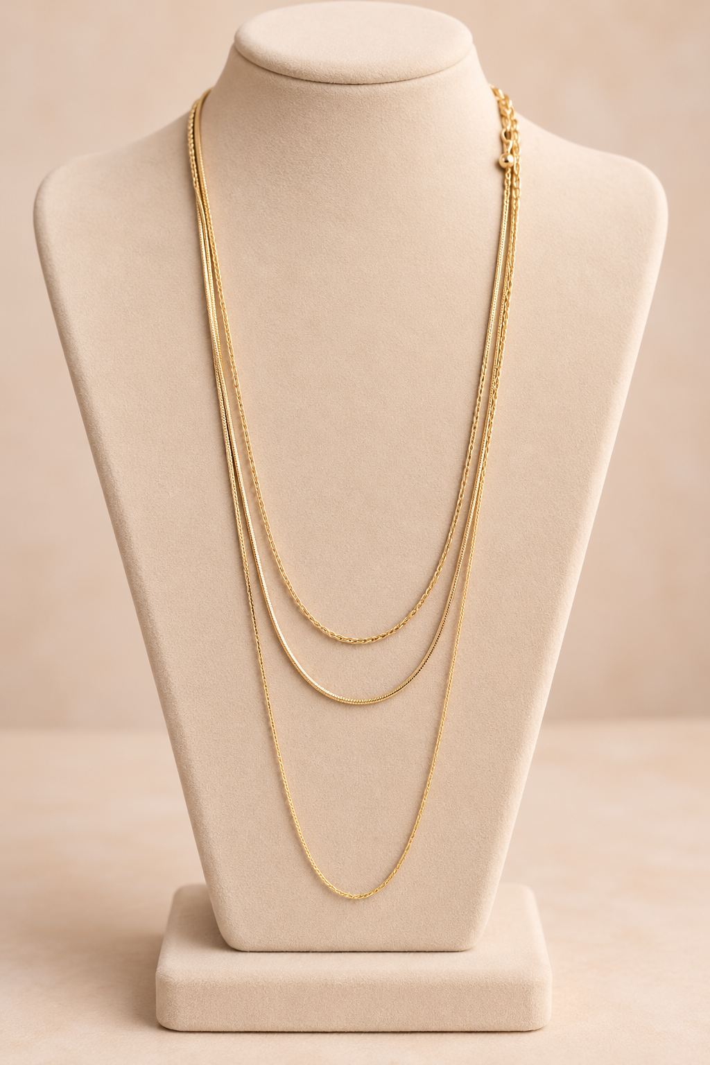 Collier fantaisie doré multirangs – Chaînes fines élégantes | Kanèoré