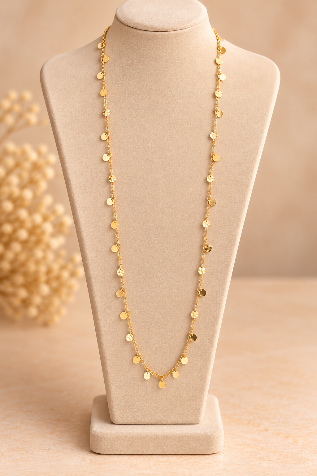 Collier doré à pampilles rondes – Kanèoré