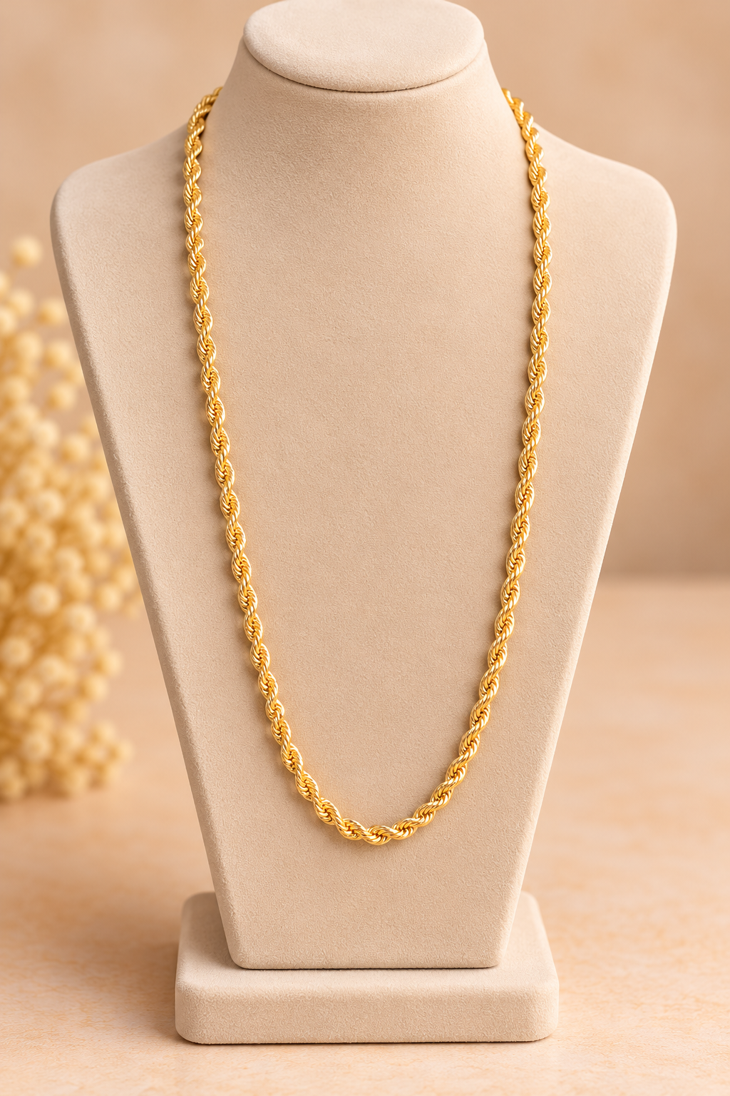 Collier torsadé doré élégant – Kanèoré