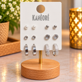 ✨ Lot de 6 paires de boucles d’oreilles argentées et brillantes ✨