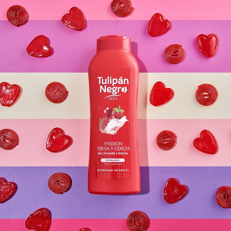 Gel Douche & Bain Tulipán Negro Fraise et Cerise 650ml